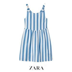 ZARA Girls Ruffly Striped Dress
